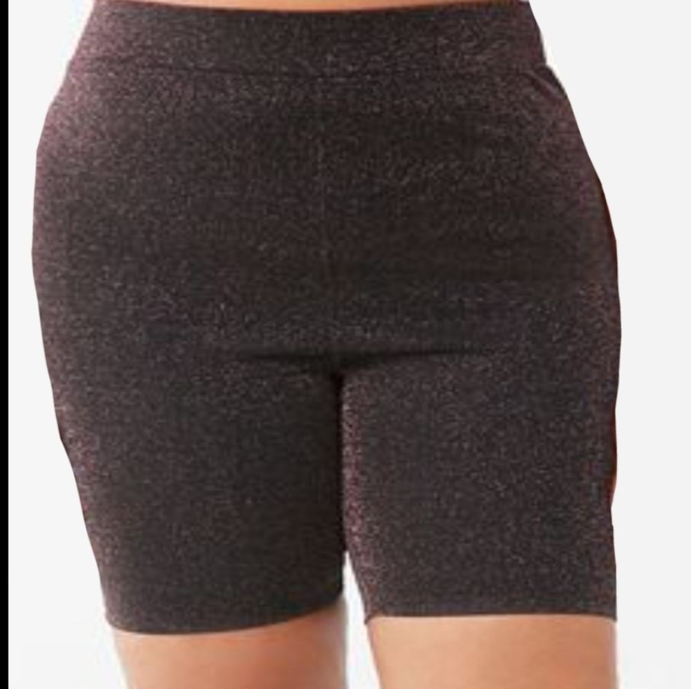 Forever 21 Black with Rose Gold Glitter Biker Shorts Plus Size 3xl